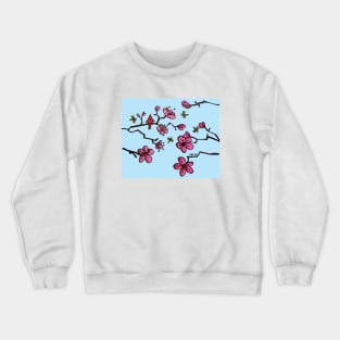 RED BIRD IN CHERRY BLOSSOMS Crewneck Sweatshirt